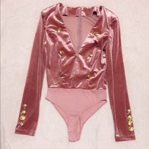 Long Sleeves Suede Bodysuit